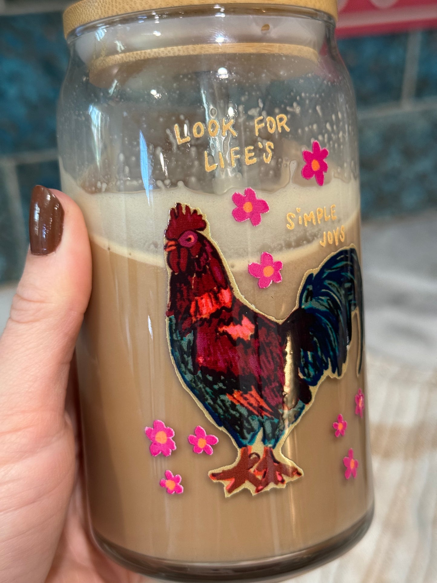 Simple Joys Rooster Glass Tumbler
