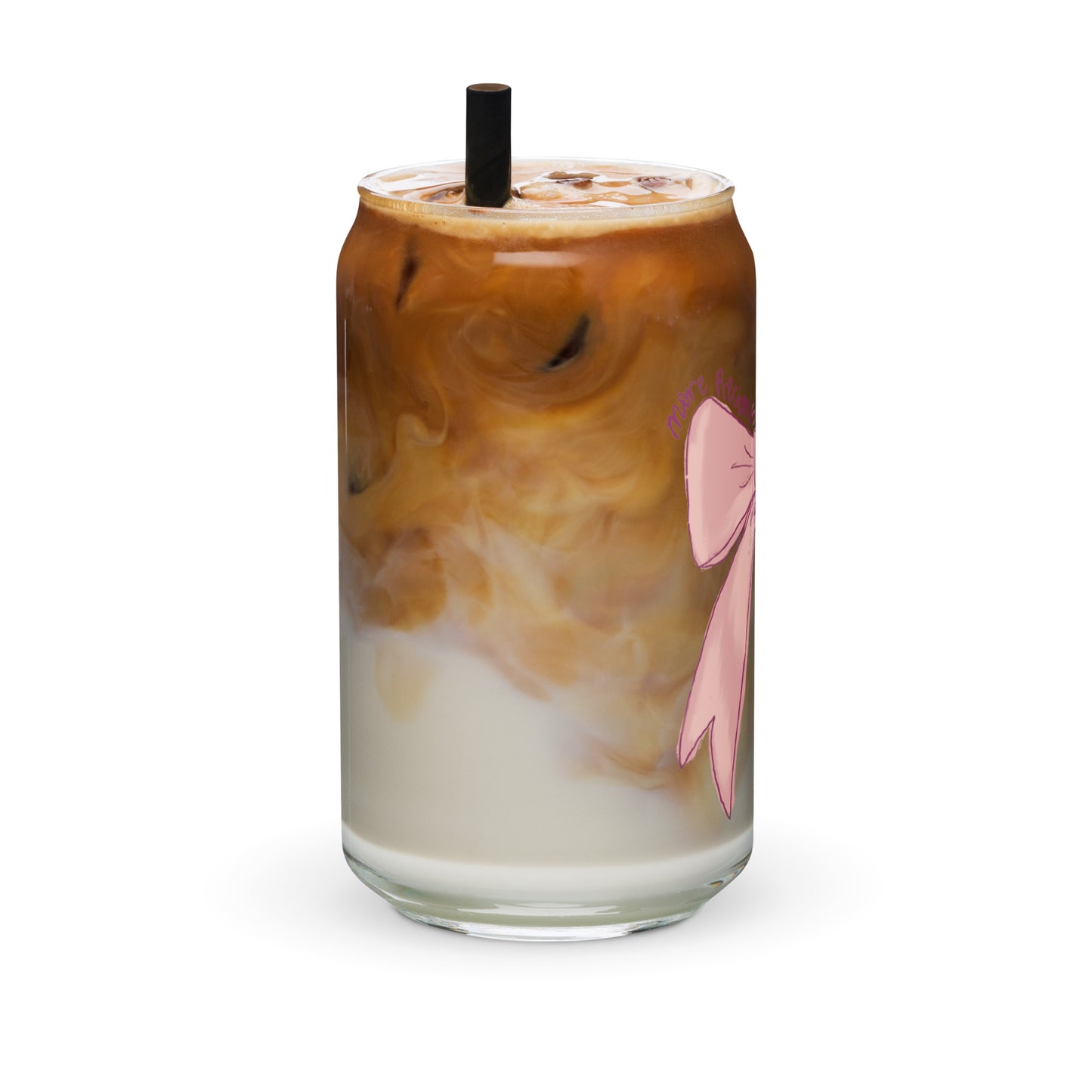 Pink bow and bible verse iced coffee Can-shaped glass for her