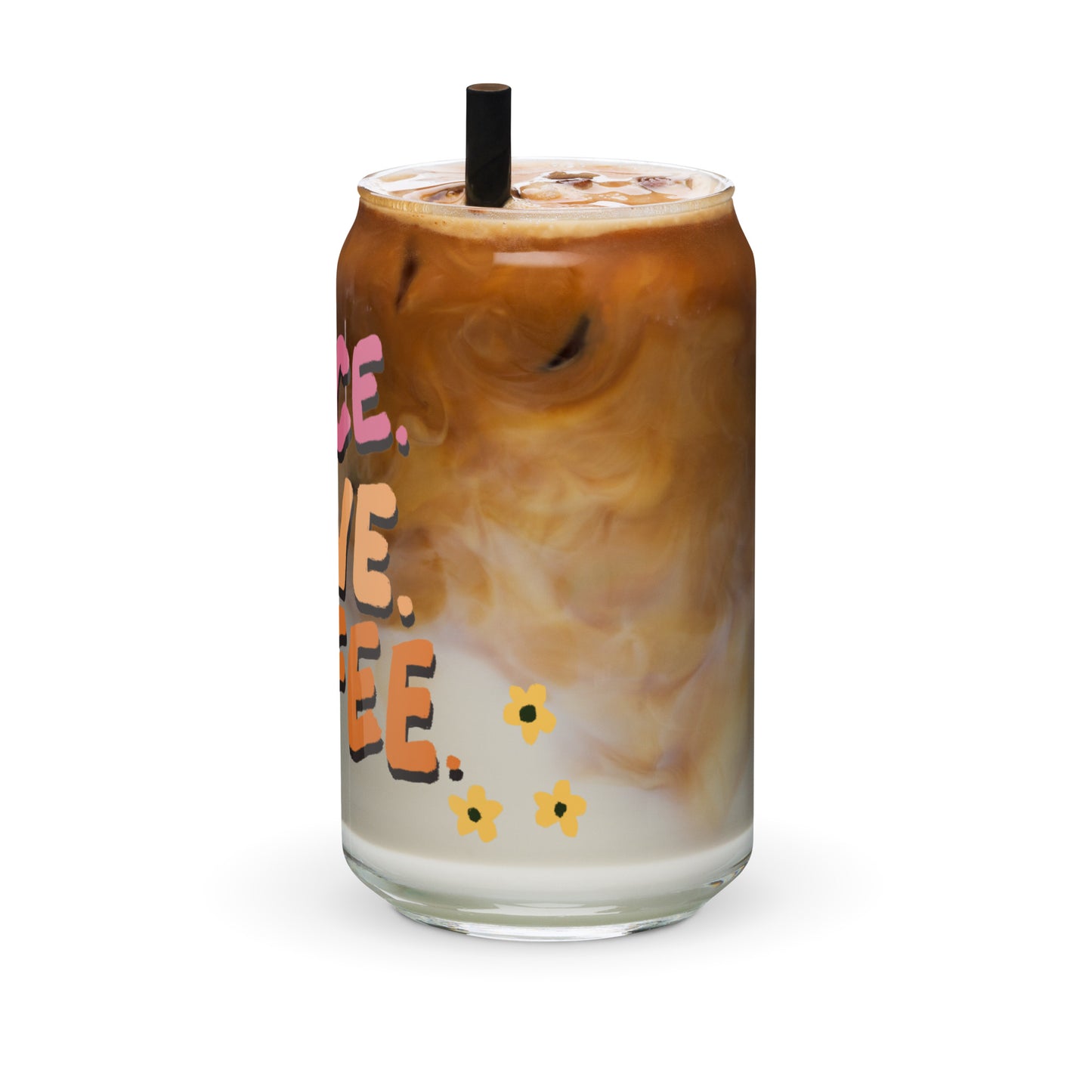 Peace love coffee Can-shaped glass
