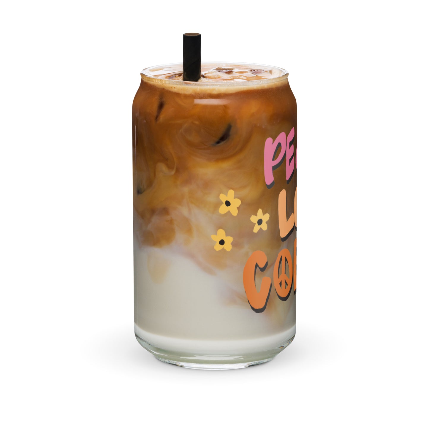 Peace love coffee Can-shaped glass