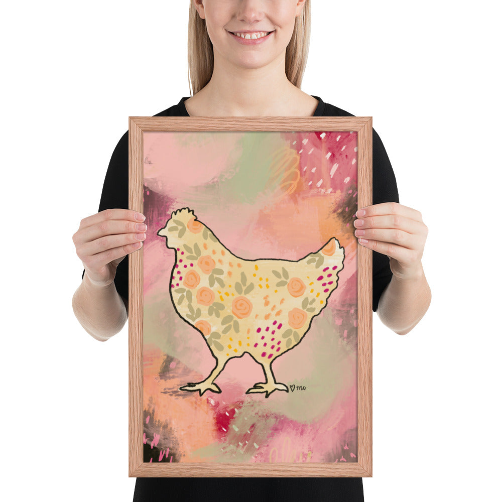 Funky chicken Framed wall art