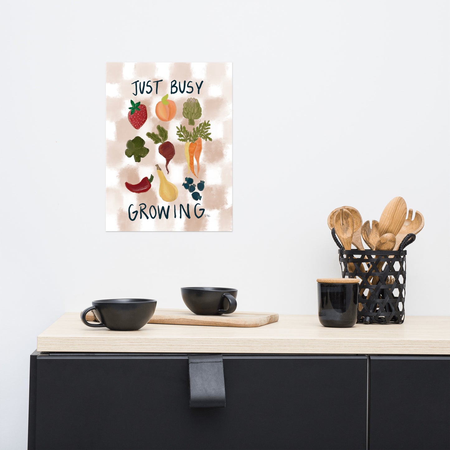 Busy Growing Veggie Poster