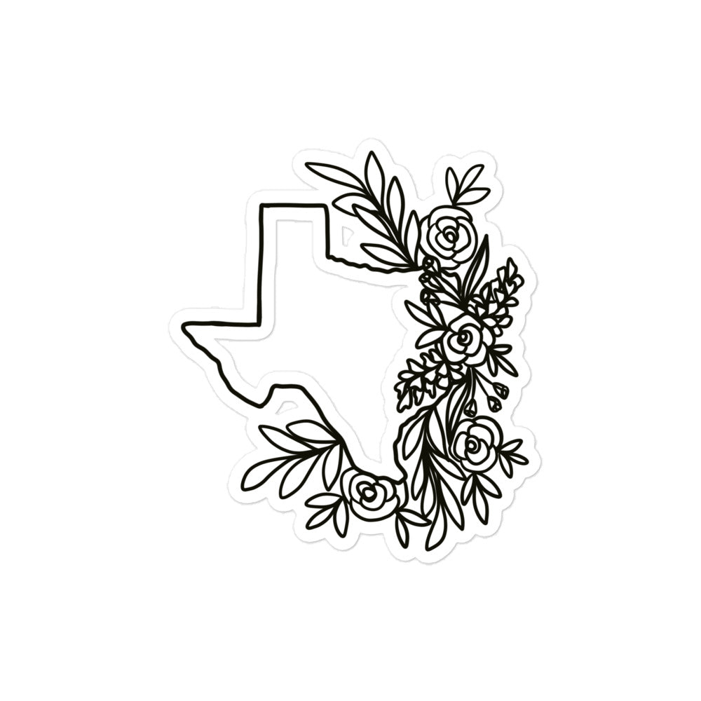 Floral Texas Bubble-free stickers