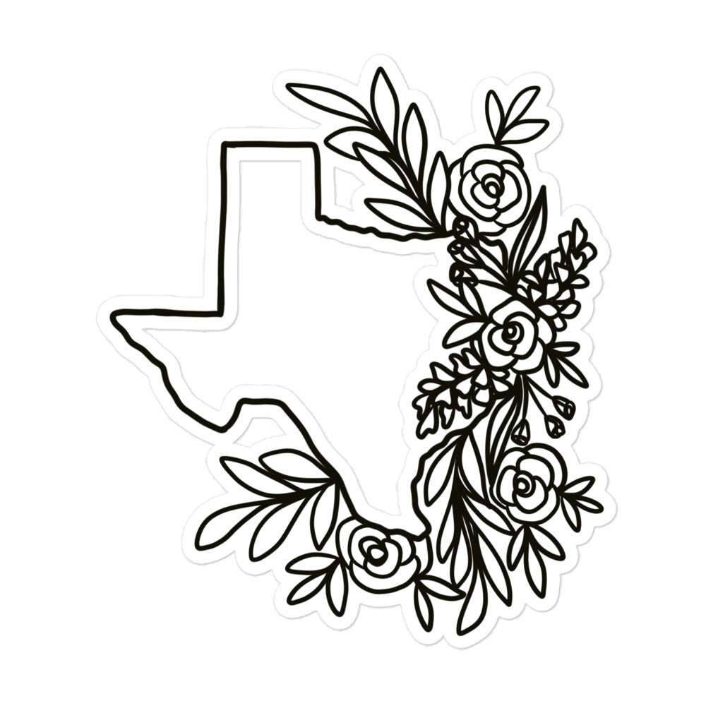 Floral Texas Bubble-free stickers