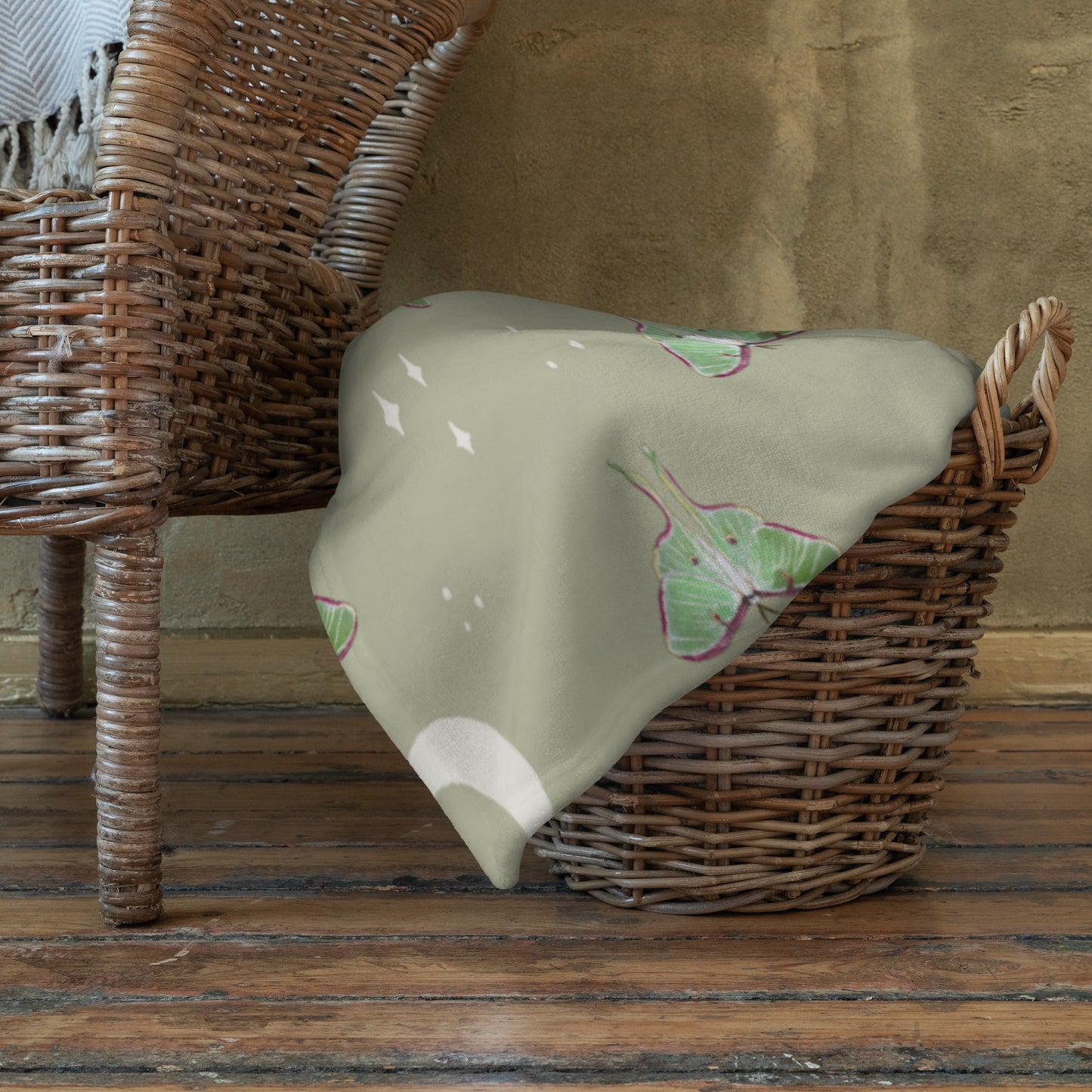 Sage Luna moth blanket
