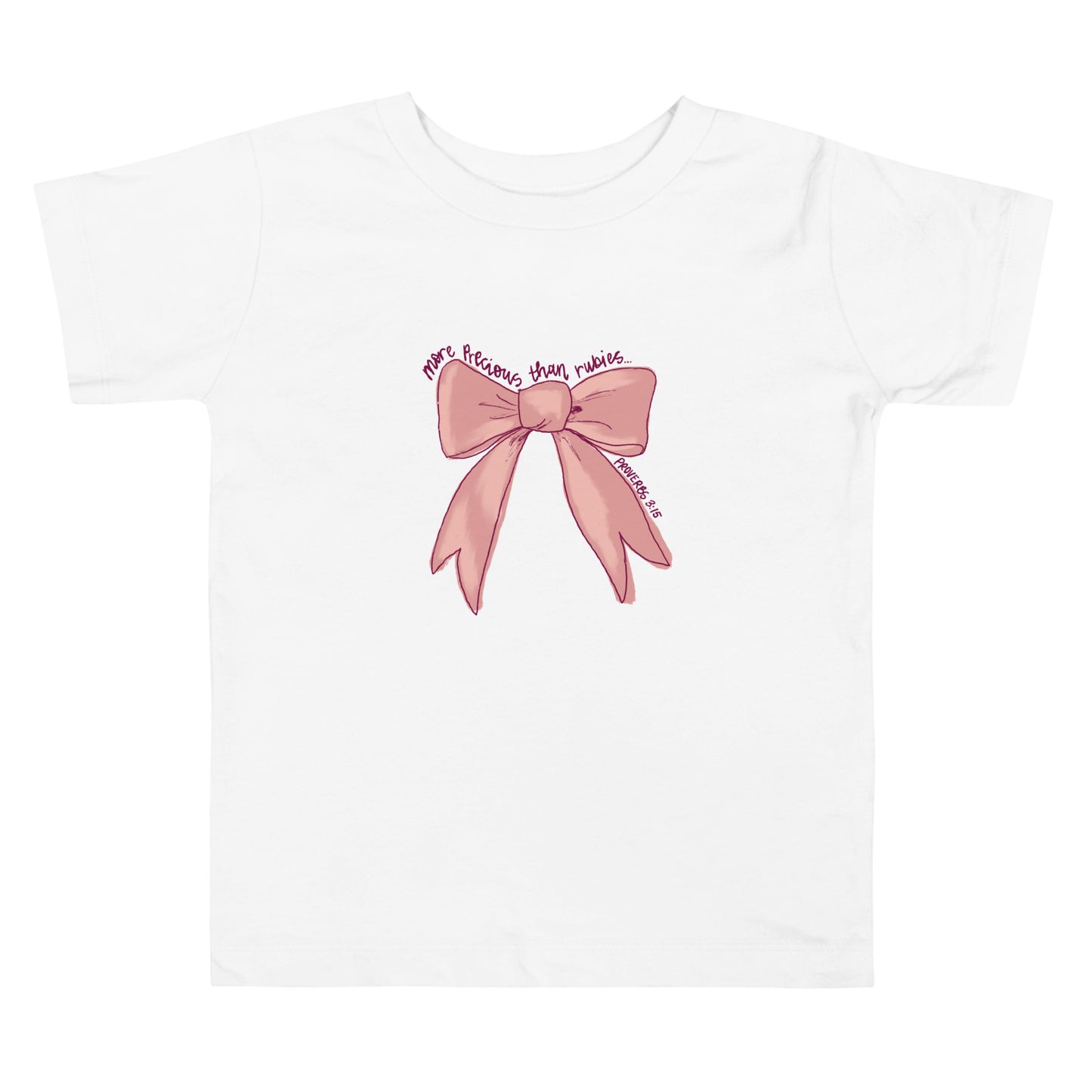 Sweet Toddler Shirt with Pink Bow and Bible Verse