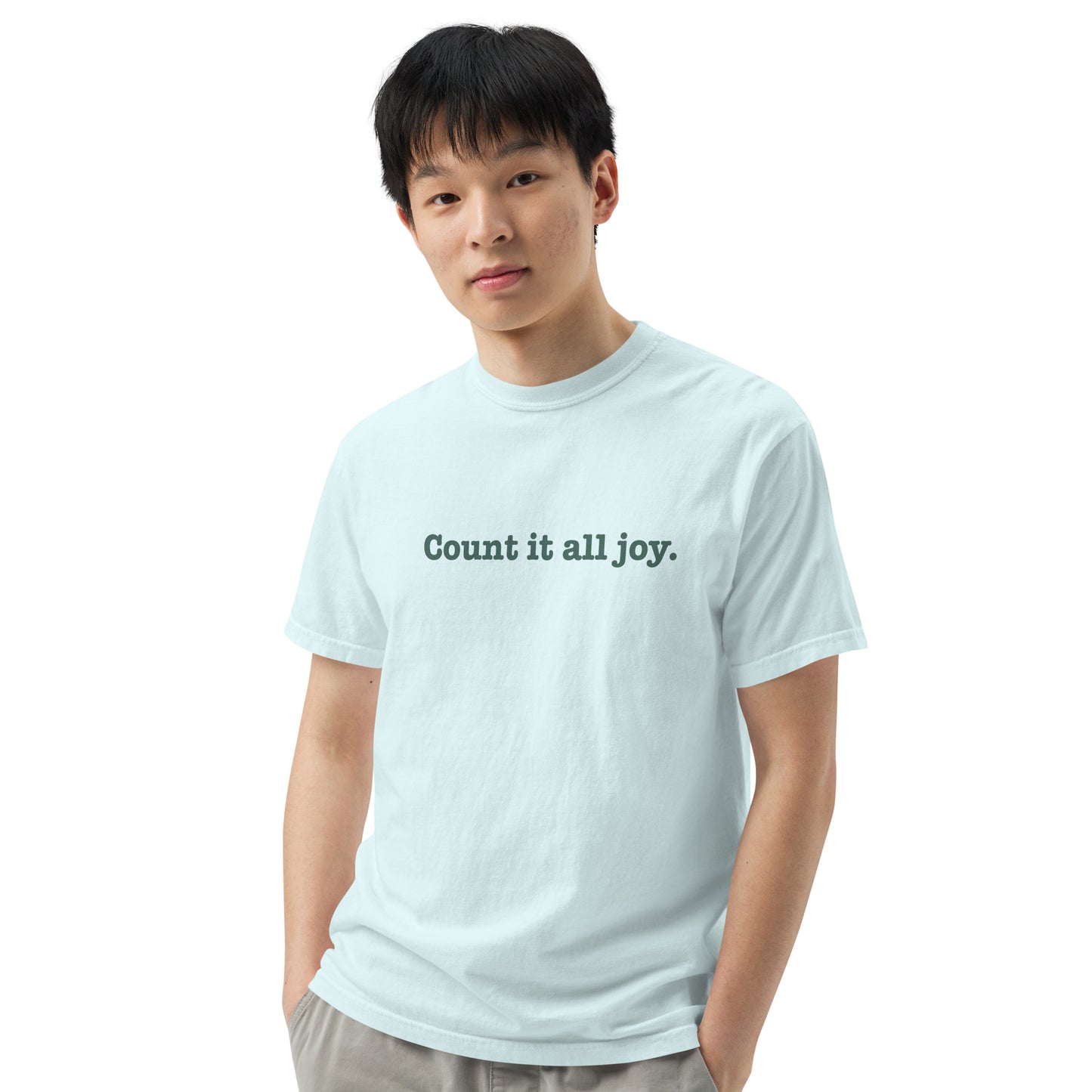Count it all joy tee for men and women, Unisex garment-dyed heavyweight t-shirt