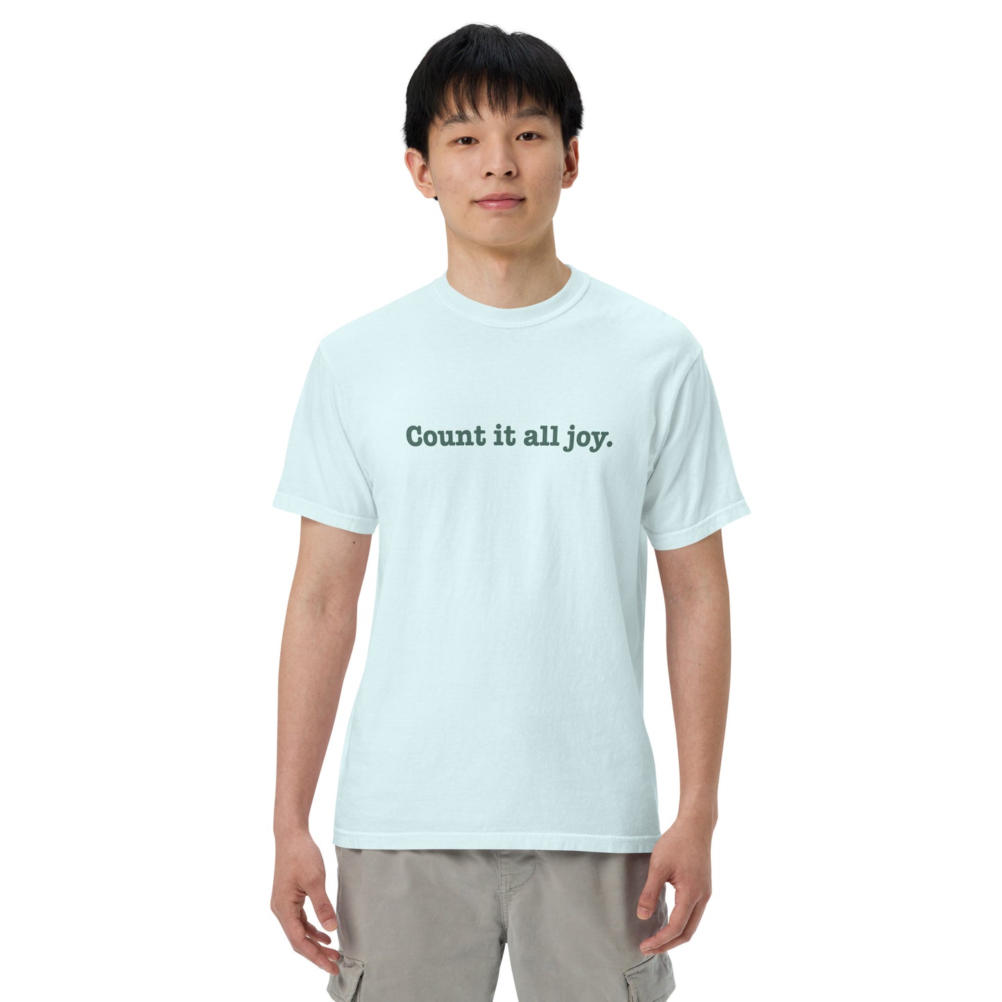 Count it all joy tee for men and women, Unisex garment-dyed heavyweight t-shirt