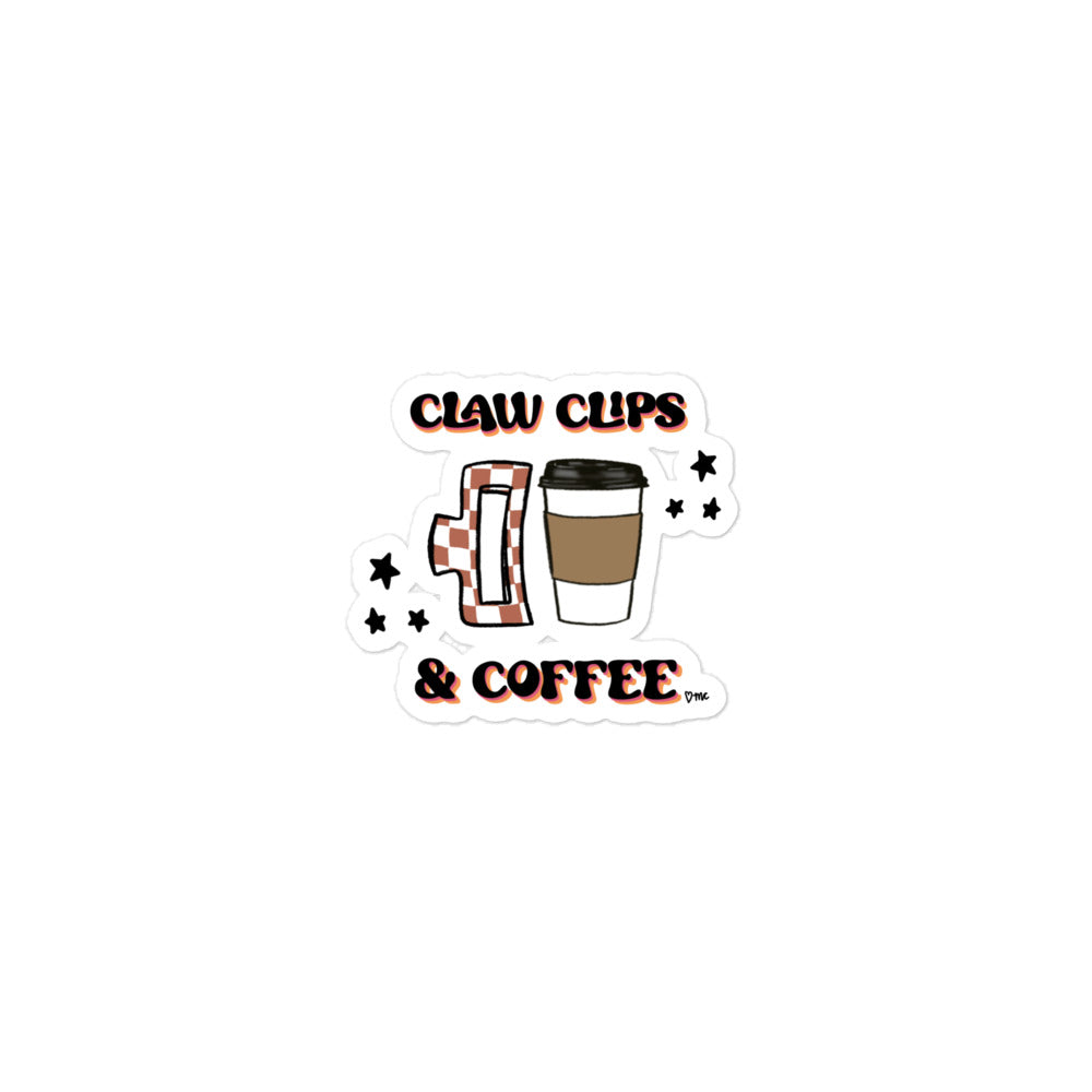 Claw clips and coffee Bubble-free stickers