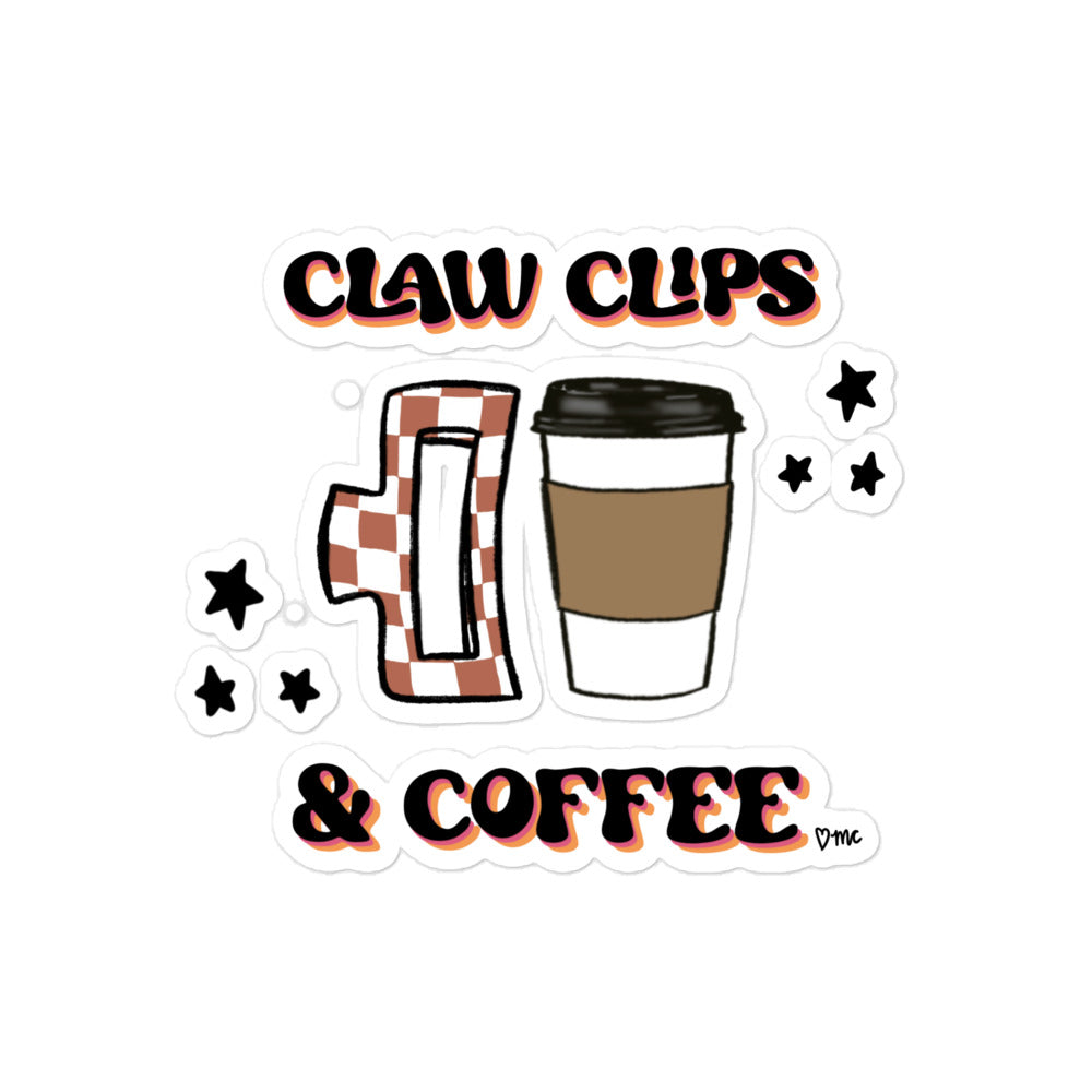 Claw clips and coffee Bubble-free stickers