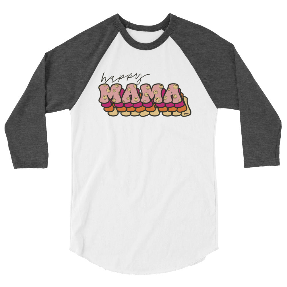 Happy mama baseball tee