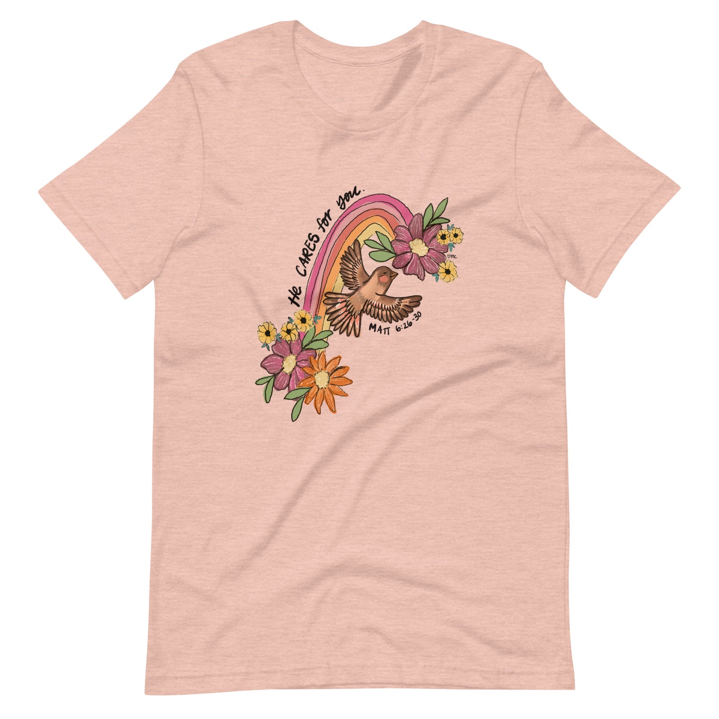 HE CARES adult t-shirt