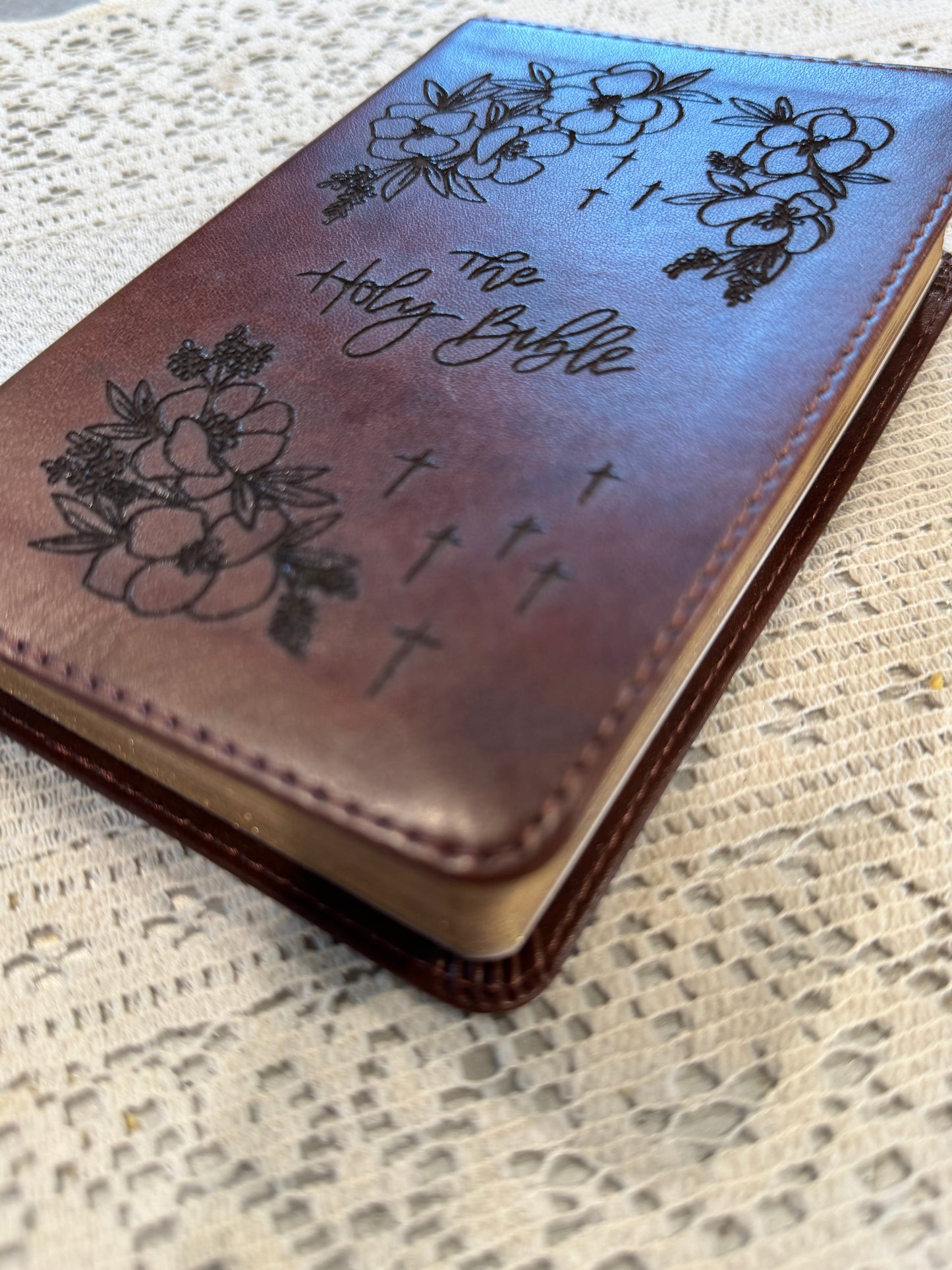 Floral Cross Bible