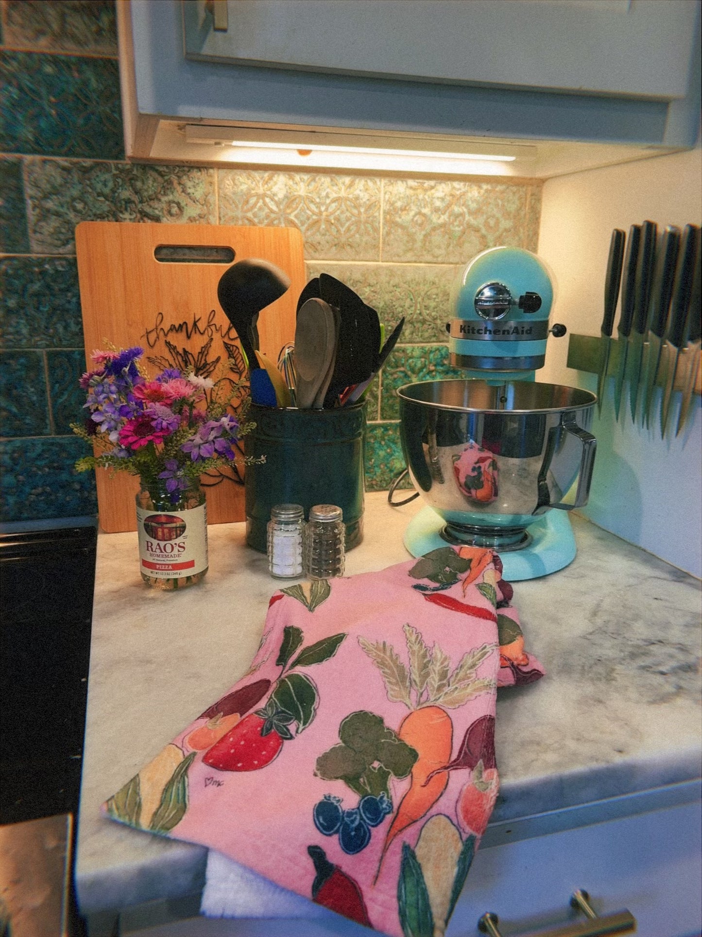 Pink fruit and veggie Hand towel