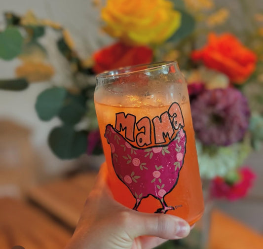 Mama hen Can-shaped glass