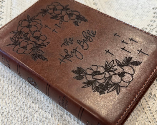 Floral Cross Bible