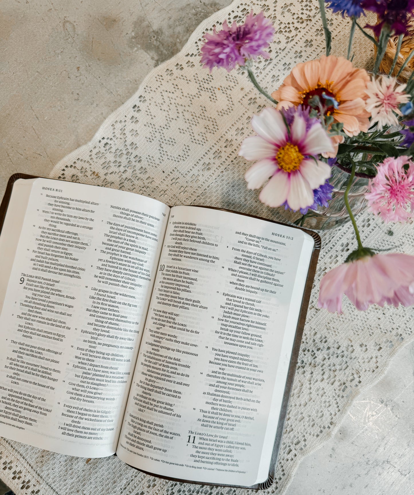 Forgiven floral engraved faux leather ESV bible