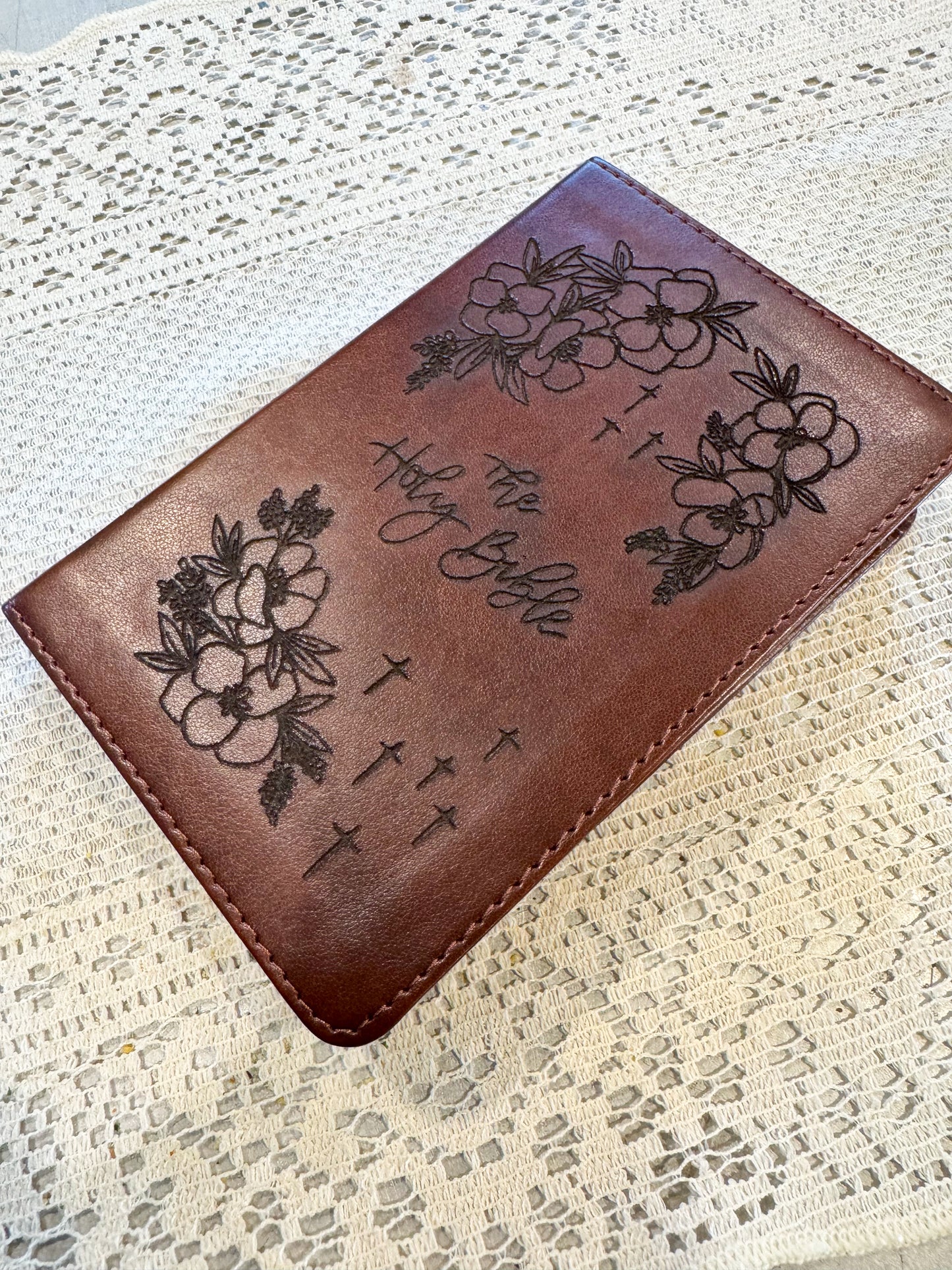 Floral Cross Bible