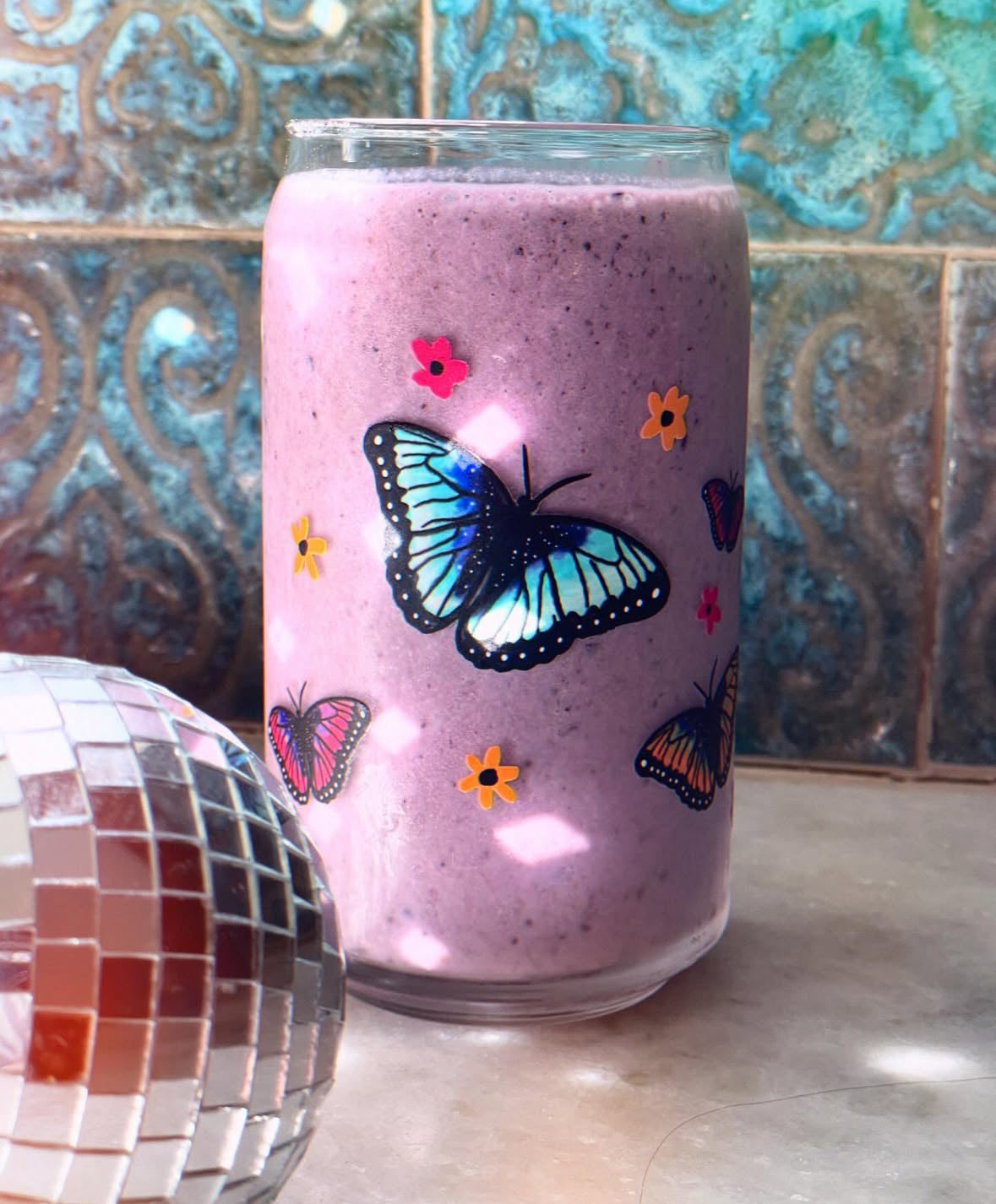 Butterfly Can-shaped glass