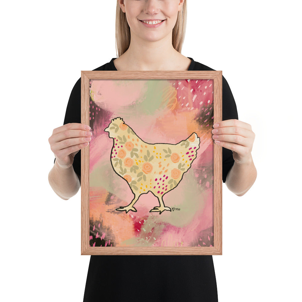 Funky chicken Framed wall art