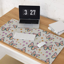 Load image into Gallery viewer, Beautiful Butterfly and Flower Desk Mat for Keyboard and Mouse
