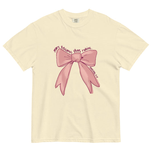 Pink Bow Shirt with Bible Verse