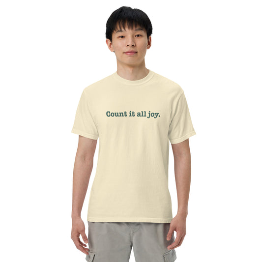 Count it all joy tee for men and women, Unisex garment-dyed heavyweight t-shirt