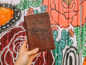 Floral Engraved Compact Bible