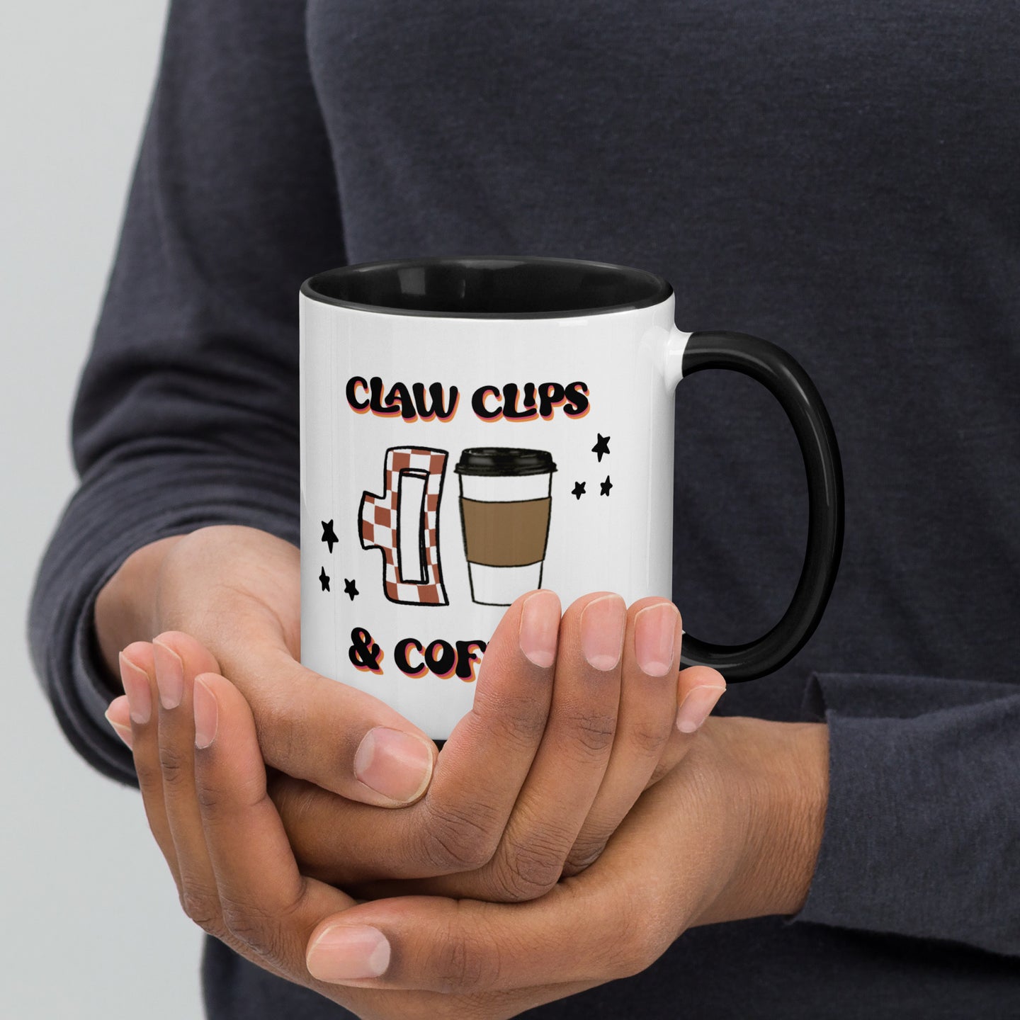 Claw clips and coffee Mug with Color Inside